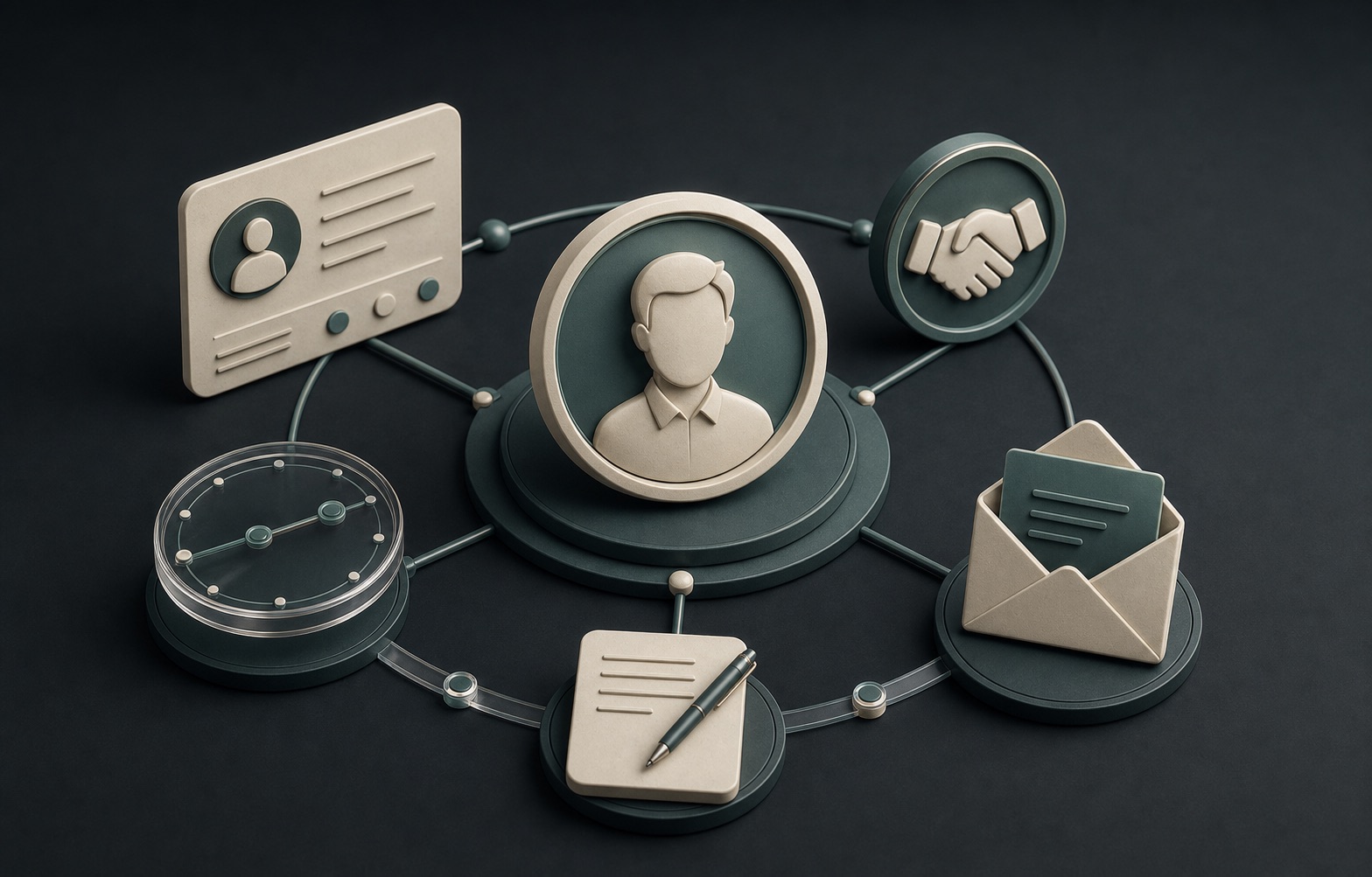 Contact record showing campaign activity, notes, replies, and the next task