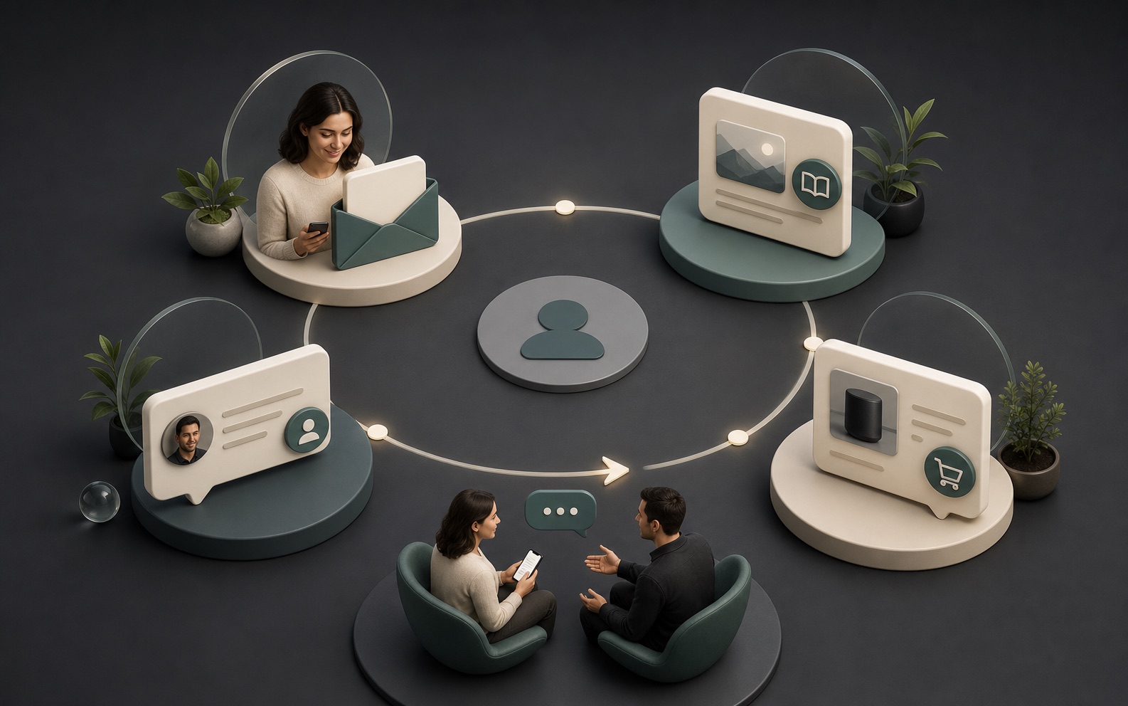 Customer journey changing after a signup, click, purchase, or reply